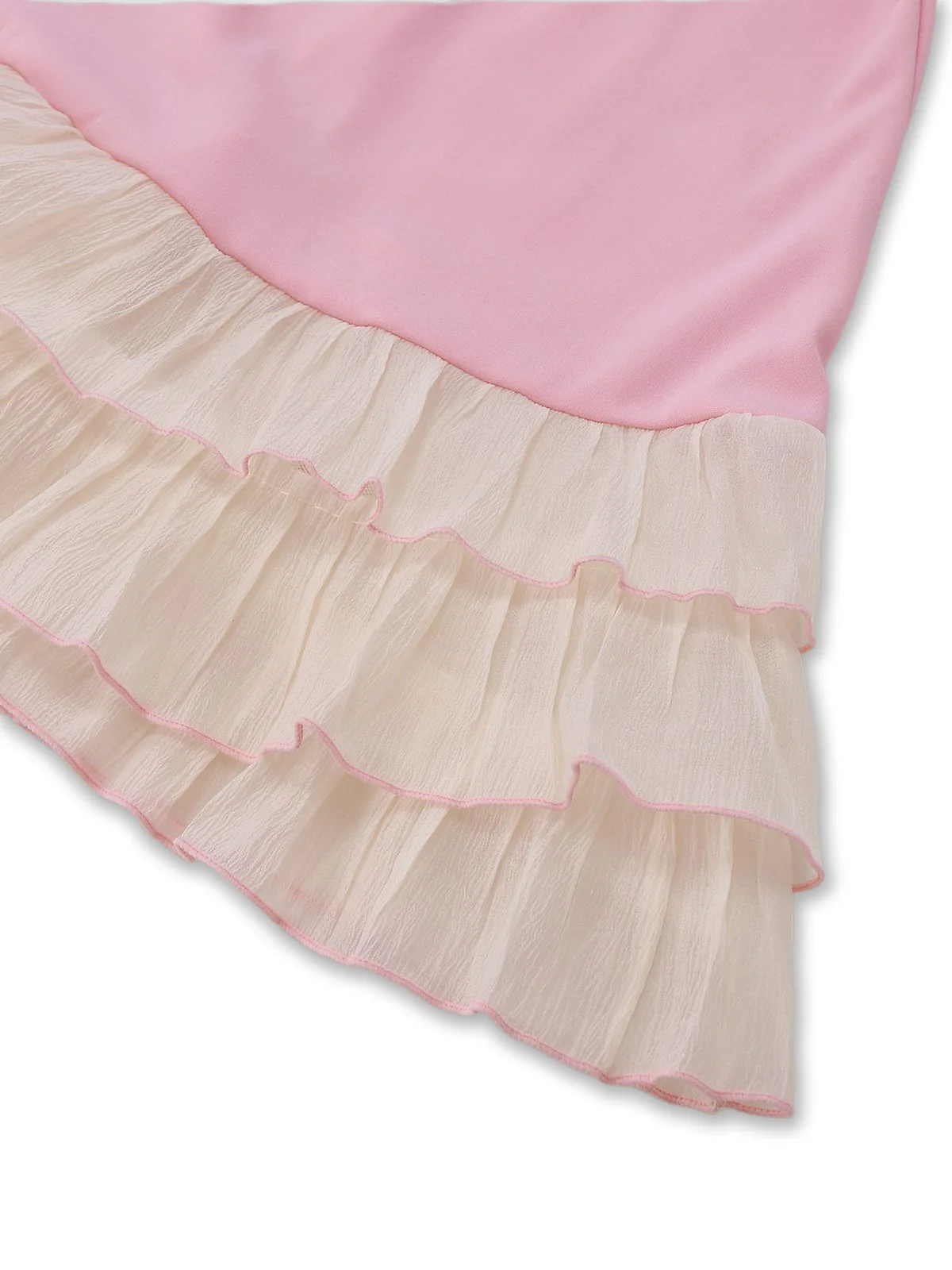 1950s Layered Hem Contrast Bow Strap Dress - Image 5