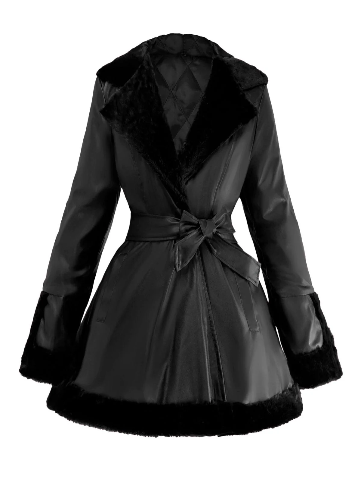 1950s Leather Fur Collar Hooded Coat - Image 7