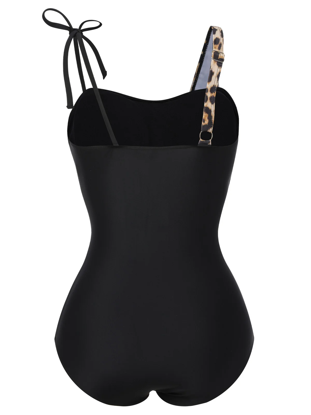 1950s Leopard Patchwork One-Piece Swimsuit - Image 4