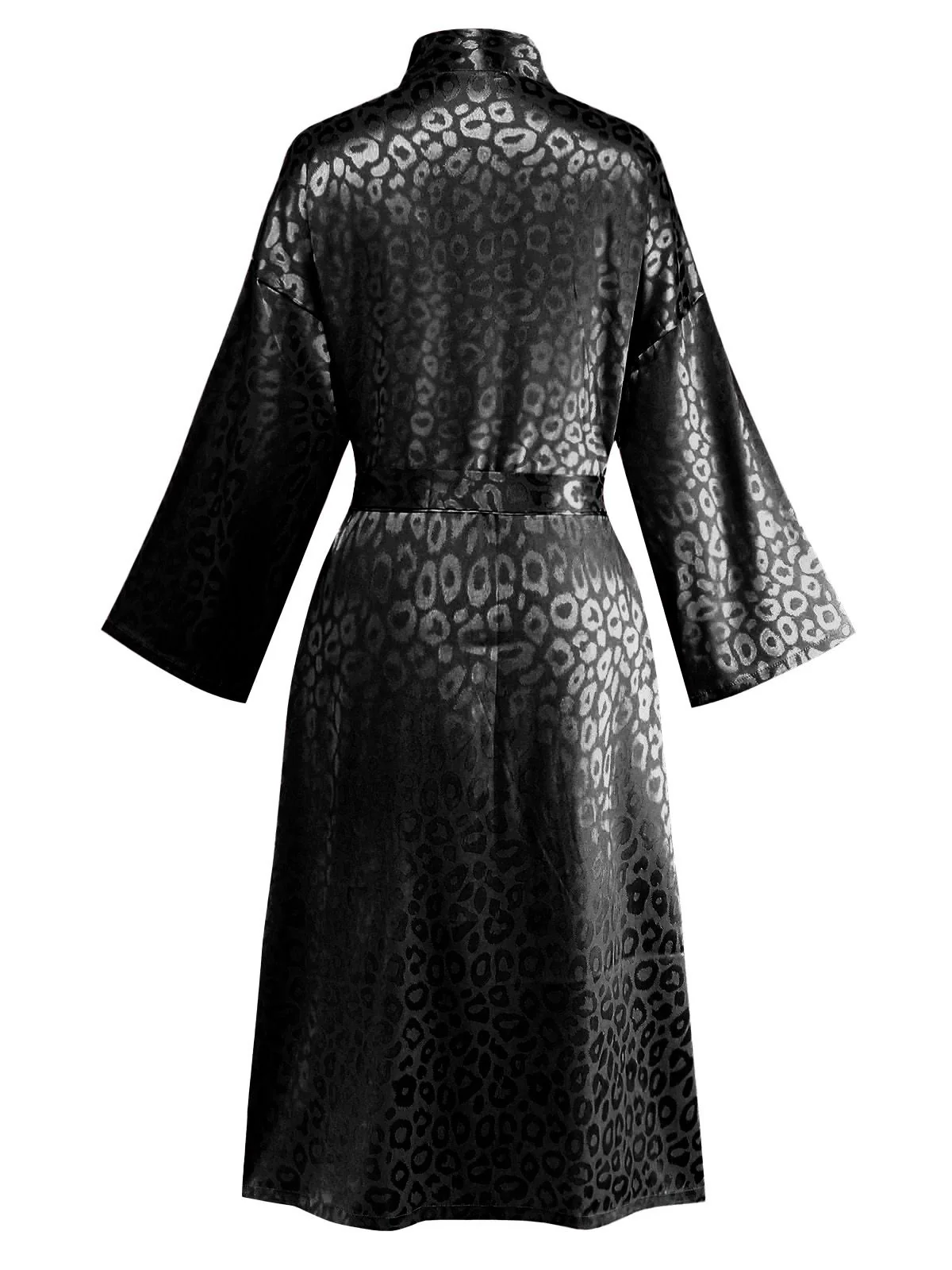 1950s Leopard Print Lace-Up Robe - Image 8