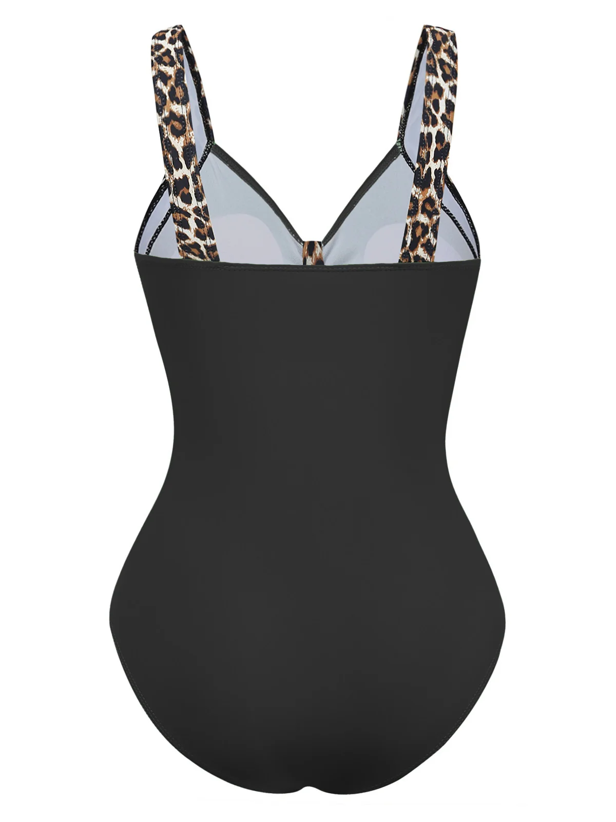 1950s Leopard V-Neck One Piece Swimsuit - Image 5