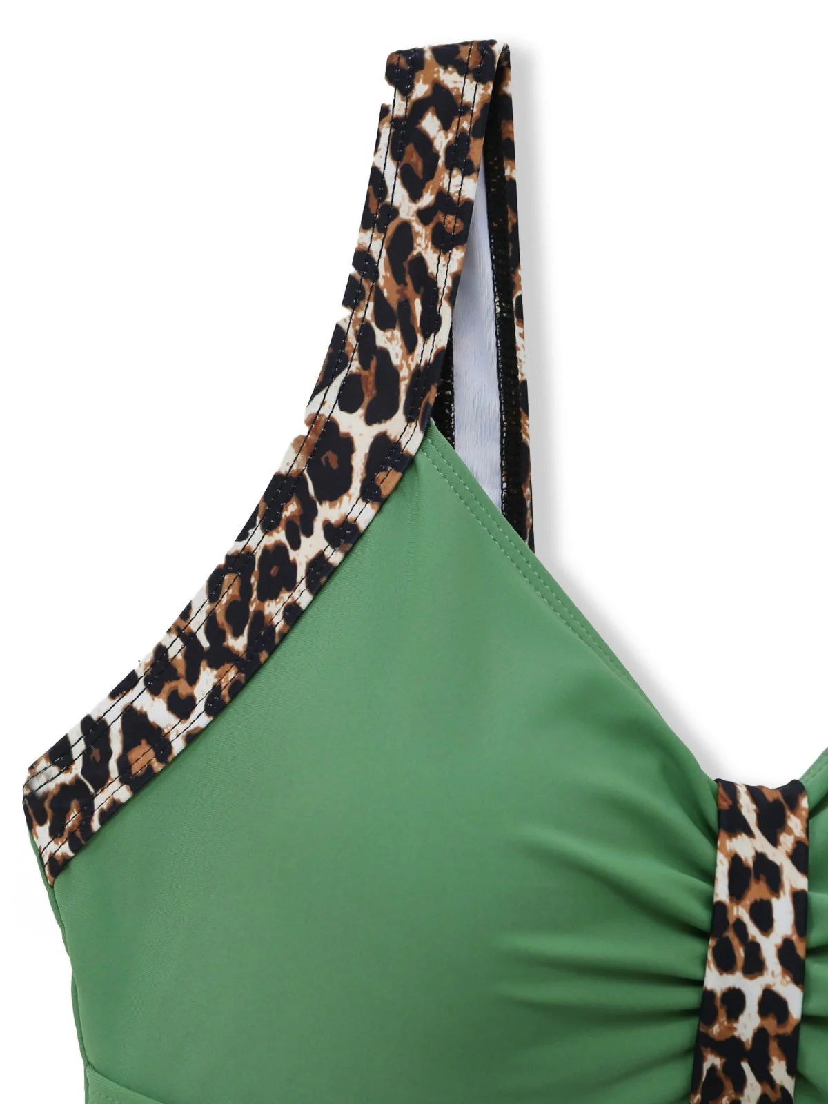 1950s Leopard V-Neck One Piece Swimsuit - Image 7