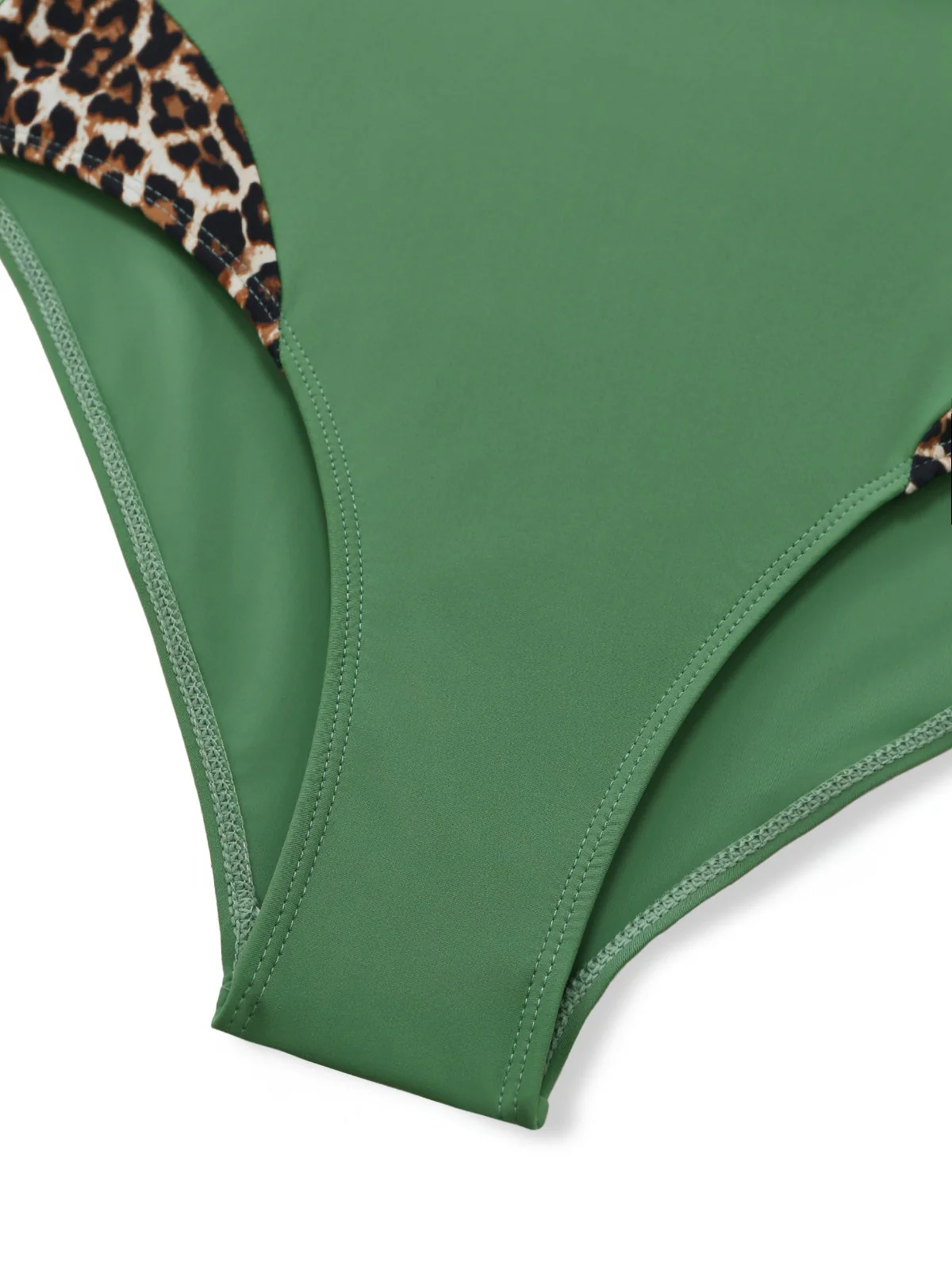 1950s Leopard V-Neck One Piece Swimsuit - Image 8