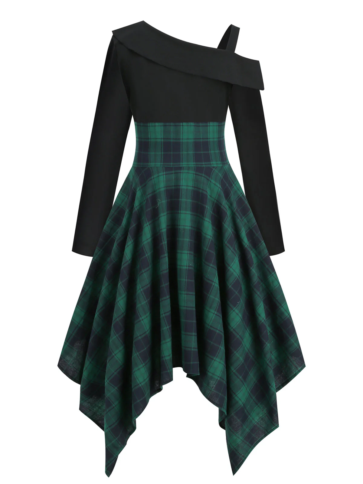 1950s Long Sleeve Patchwork Swing Dress - Image 7