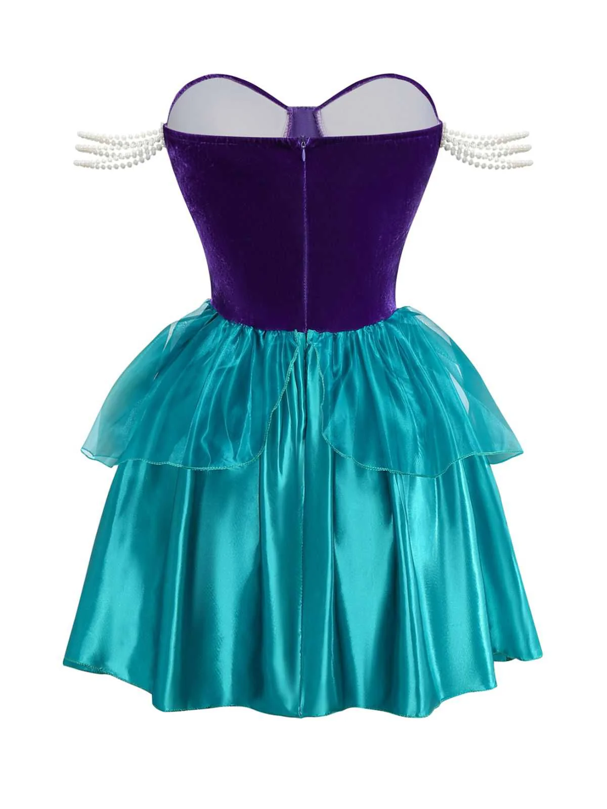 1950s Mermaid Princess Ariel Costume Dress With Crown - Image 4