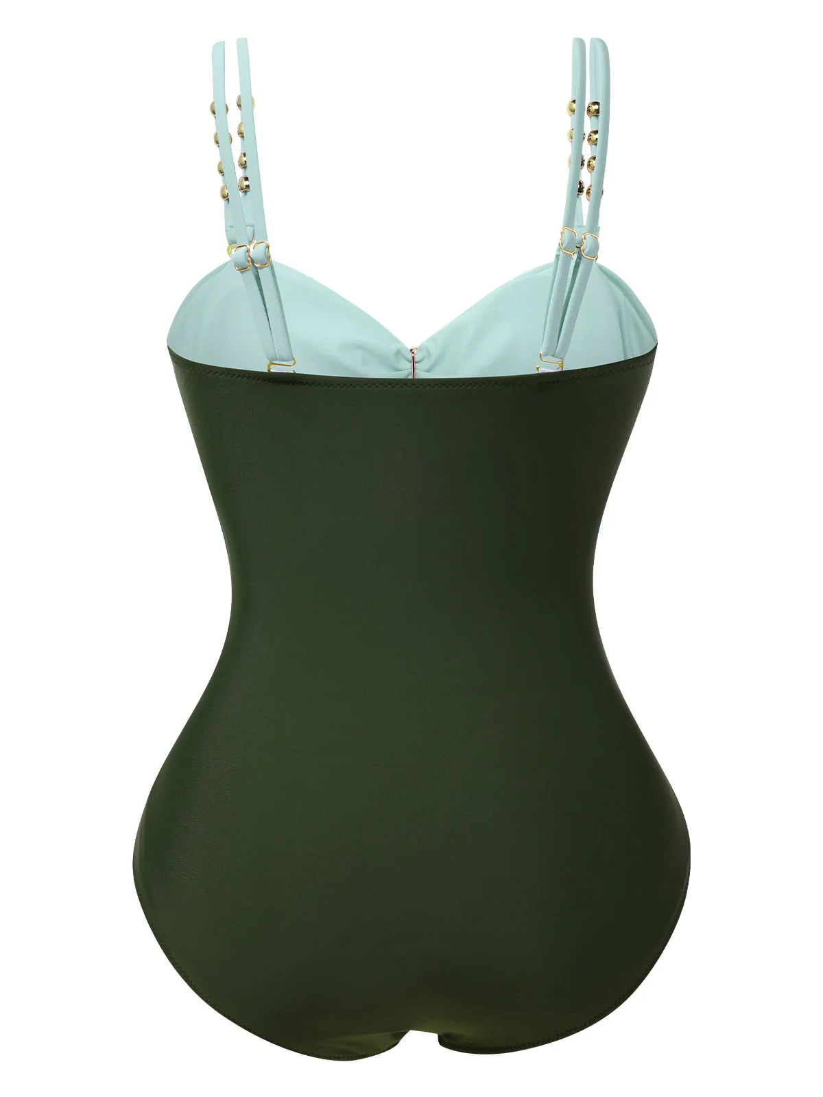 1950s Metal Button Hollow One-Piece Swimsuit - Image 2