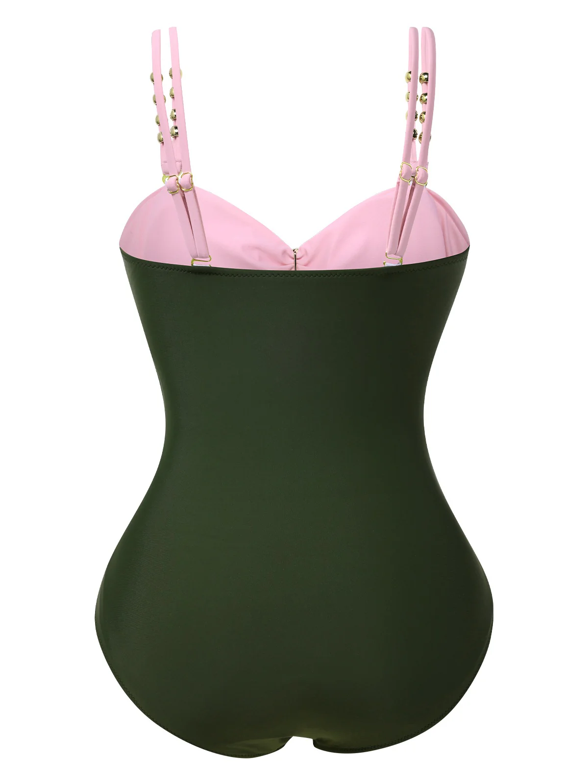1950s Metal Button Hollow One-Piece Swimsuit - Image 4