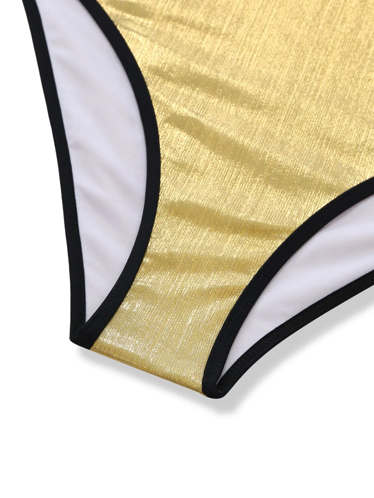 1950s Metallic Shimmer Strappy Halter One-Piece Swimsuit - Image 7