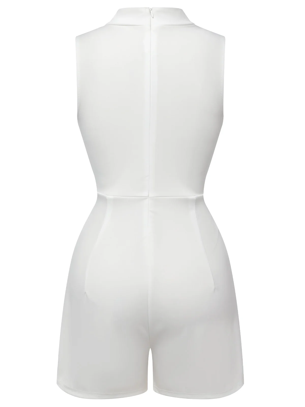 1950s Mock Neck Floral Embroidered Cutout Romper - Image 3