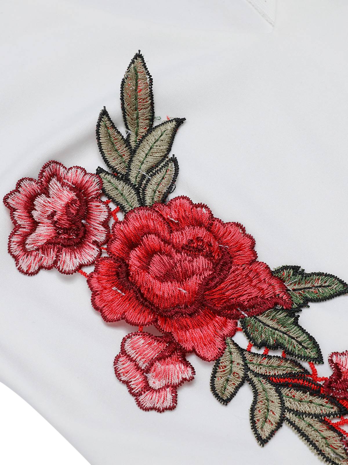 1950s Mock Neck Floral Embroidered Cutout Romper - Image 4