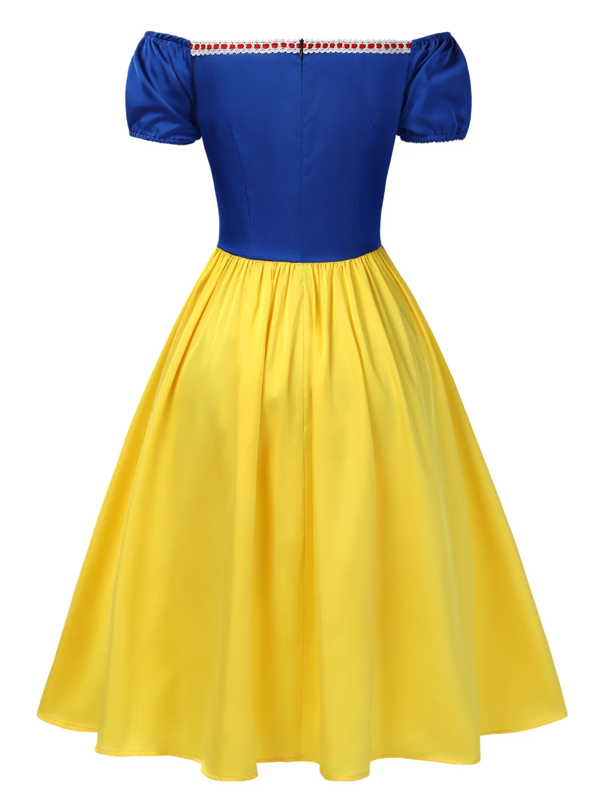 1950s Off-Shoulder Puff Sleeve Princess Bow Dress - Image 5