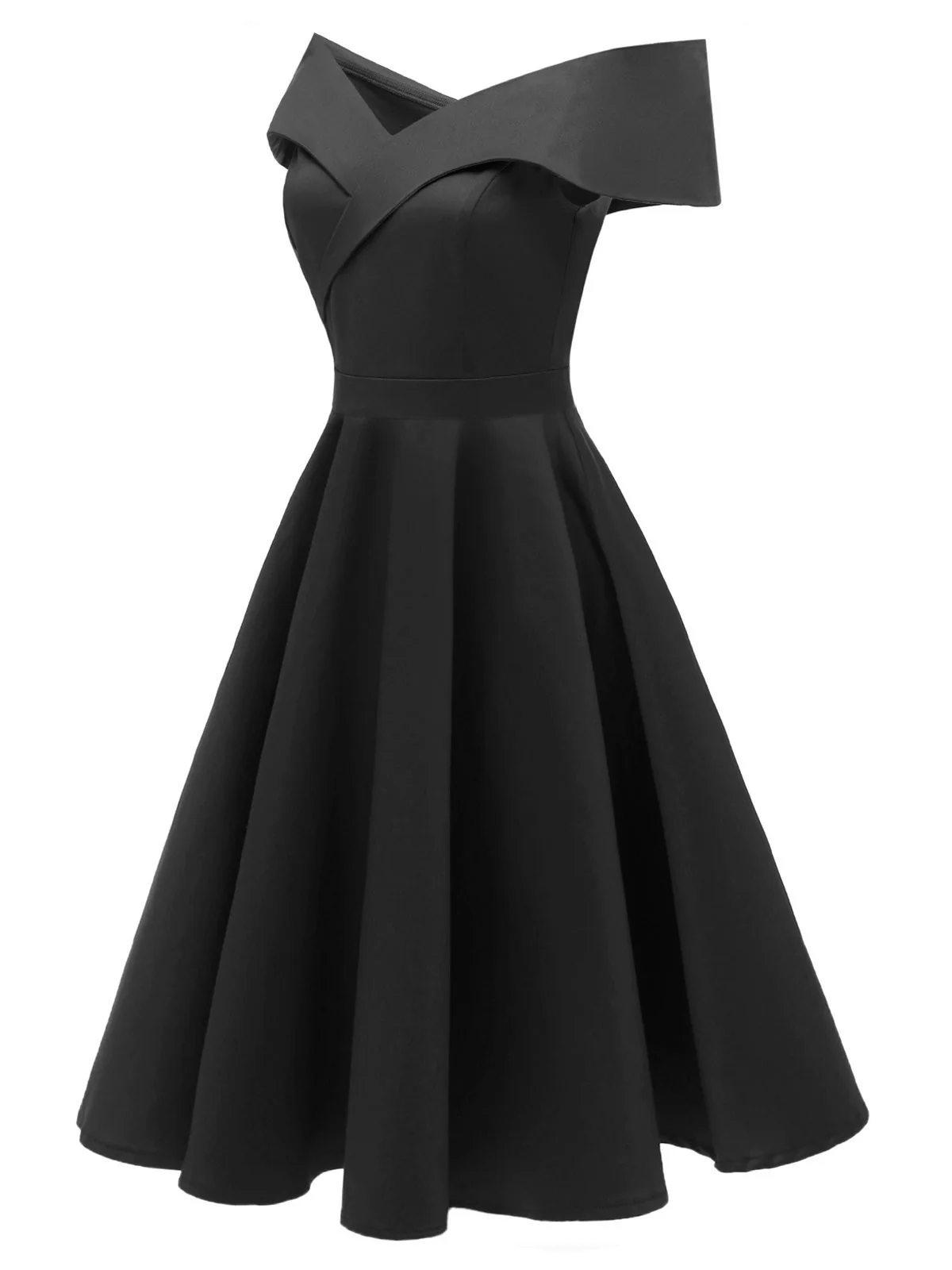 1950s Off Shoulder Swing Dress - Image 10