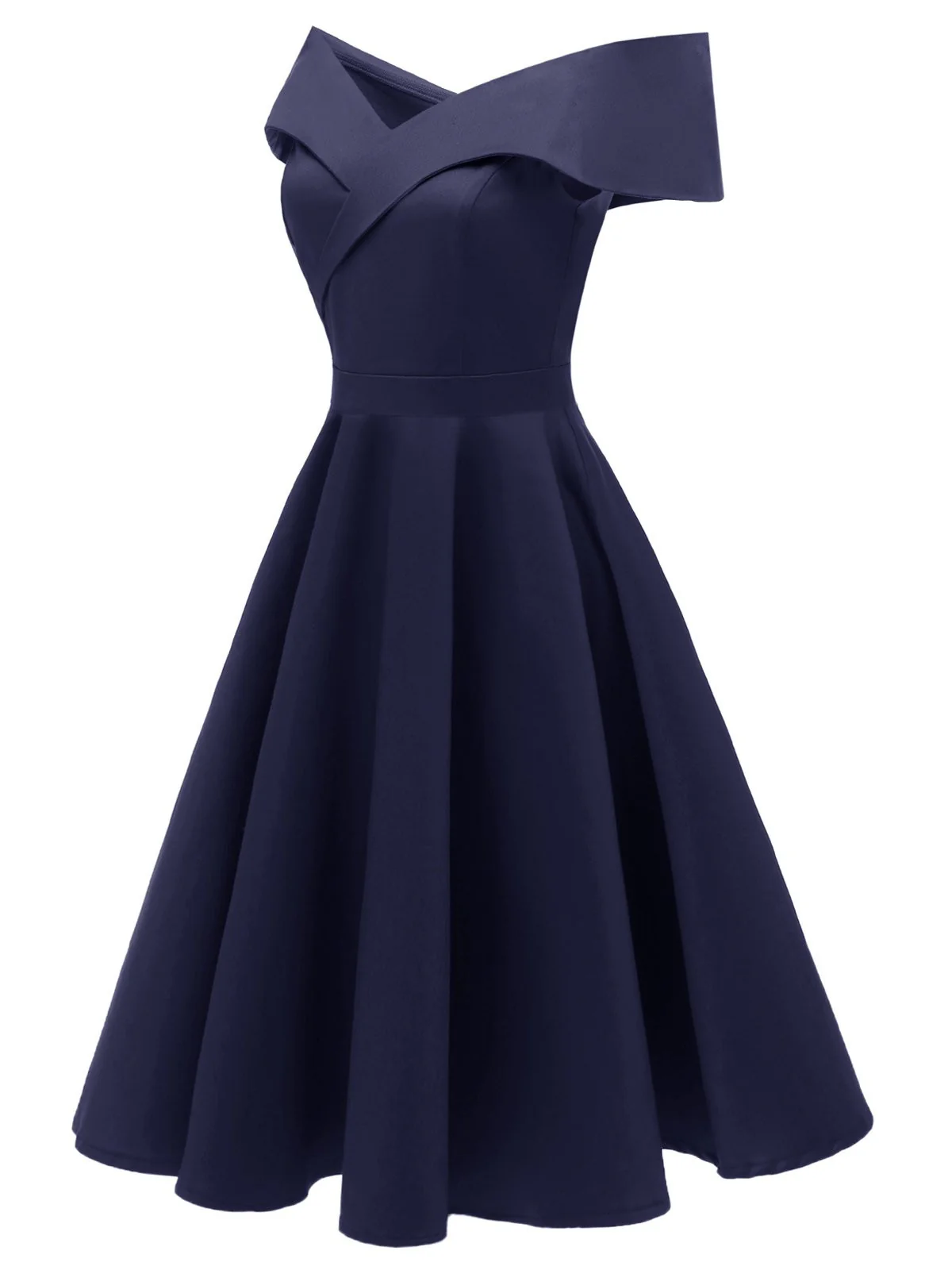 1950s Off Shoulder Swing Dress - Image 4