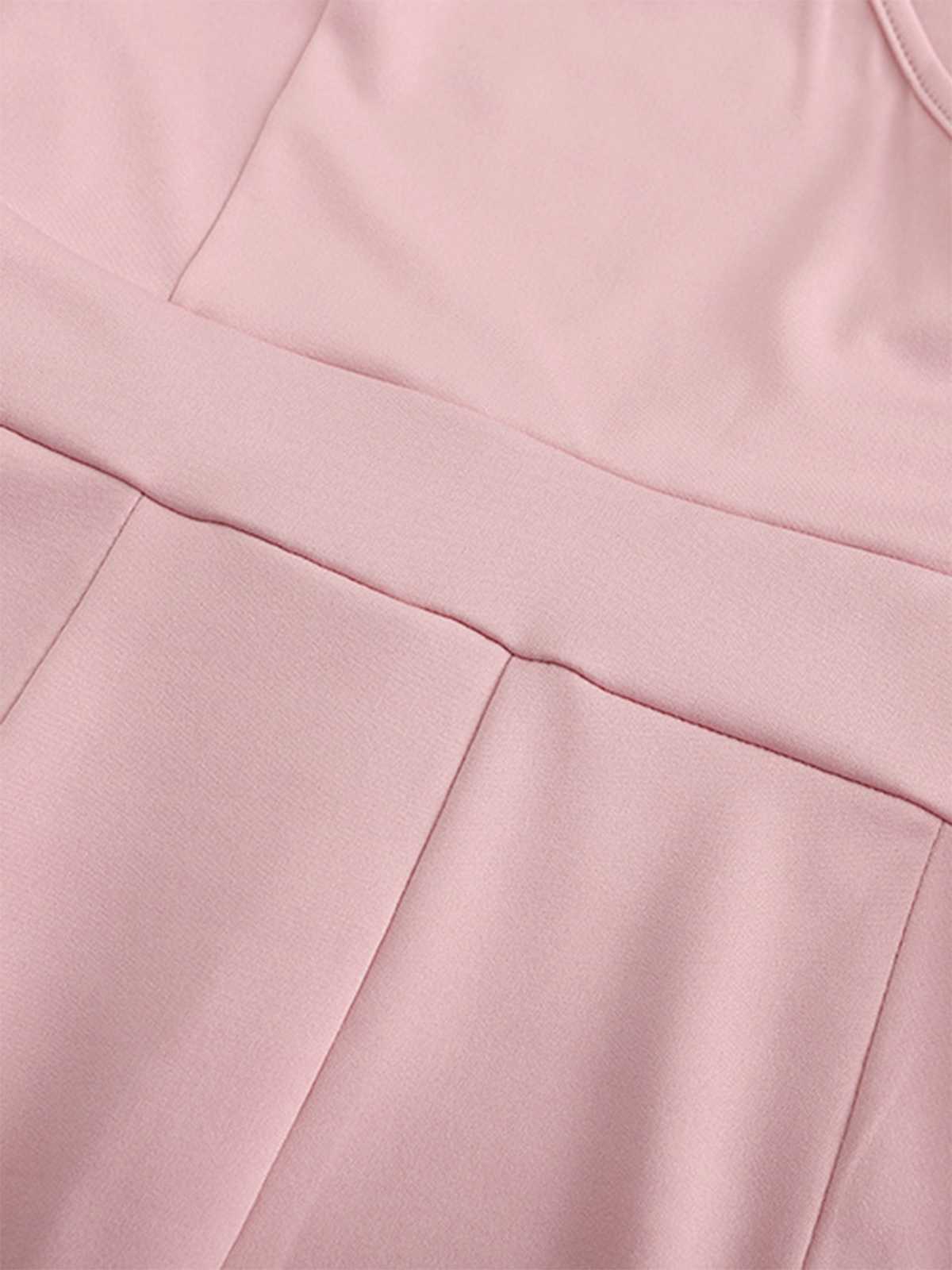 1950s One Shoulder Ruffles Solid Romper - Image 5