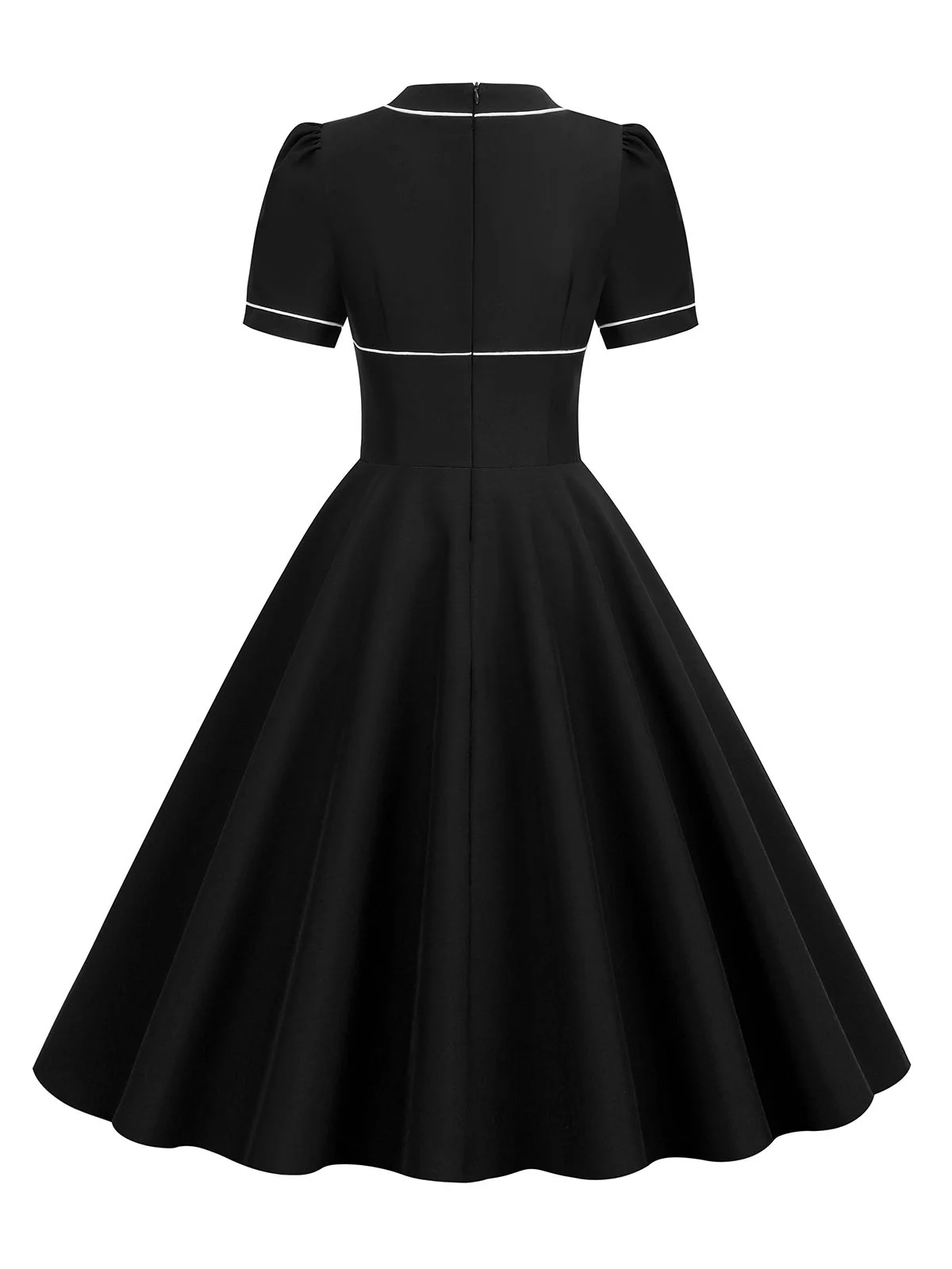 1950s Patchwork Button Swing Vintage Dress - Image 3