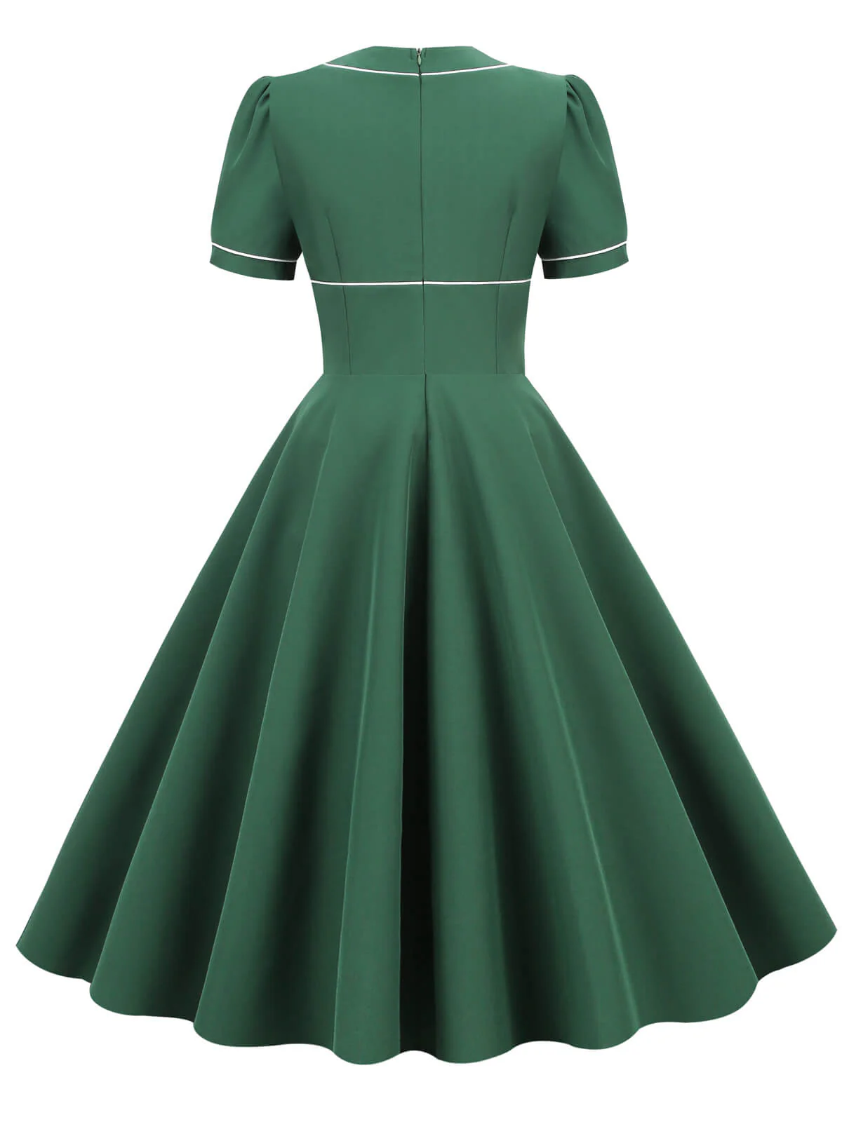 1950s Patchwork Button Swing Vintage Dress - Image 7