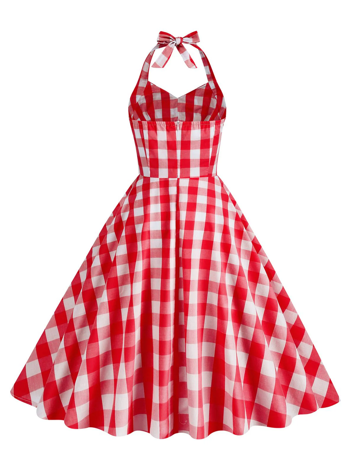 1950s Plaid Halter Swing Dress - Image 11