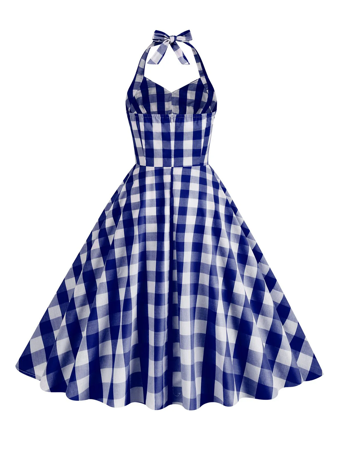 1950s Plaid Halter Swing Dress - Image 7