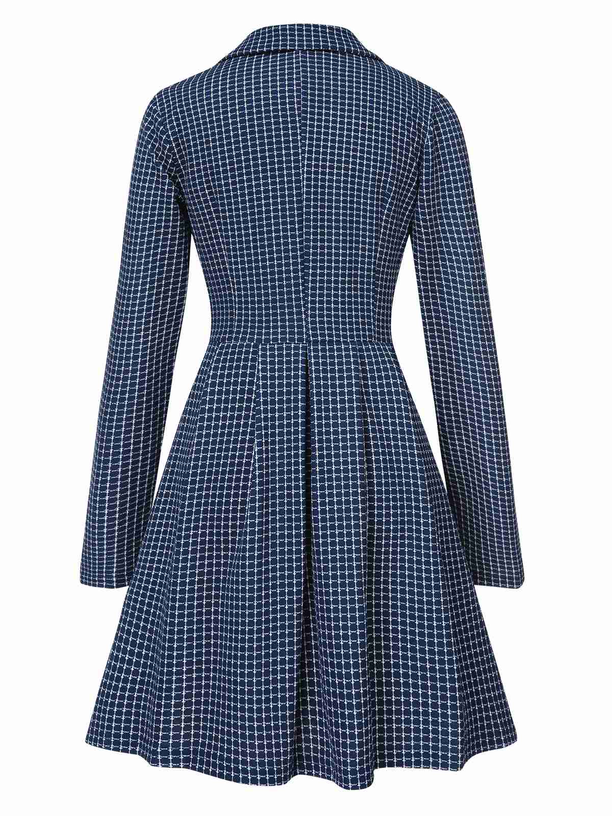 1950s Plaid Notch Lapel Double Breasted Coat - Image 2
