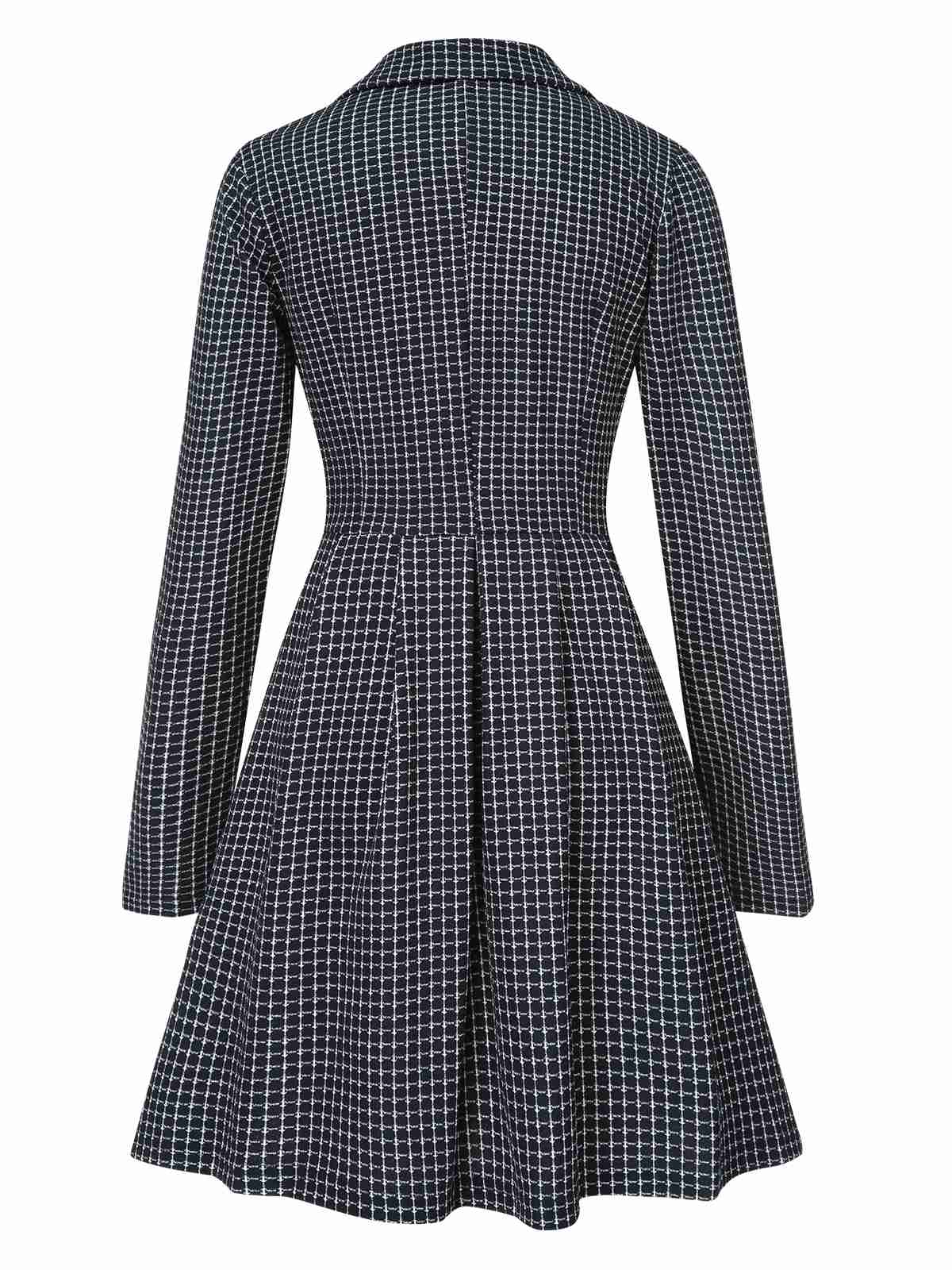 1950s Plaid Notch Lapel Double Breasted Coat - Image 6