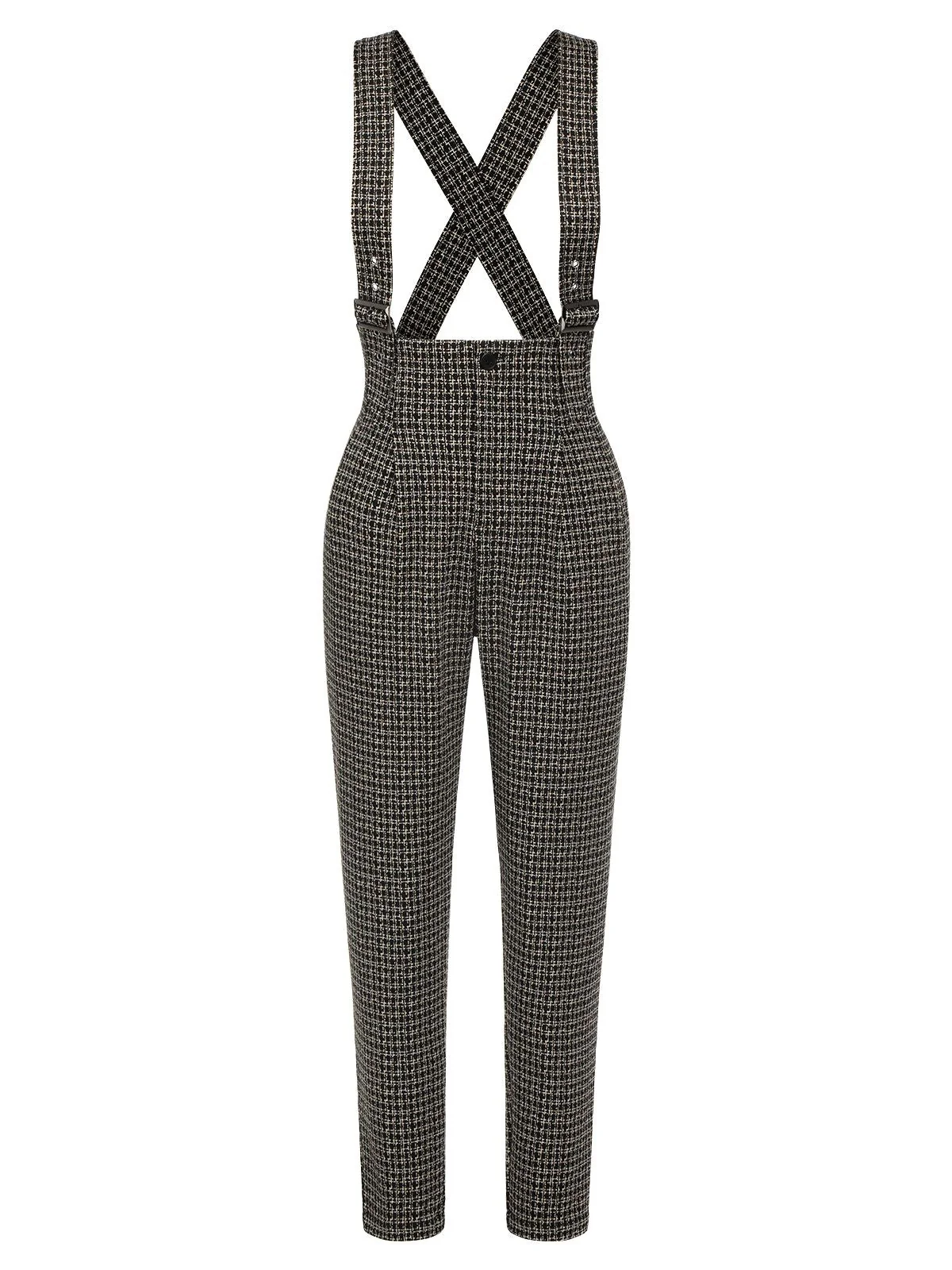 1950s Plaid Pencil Suspender Pants - Image 2
