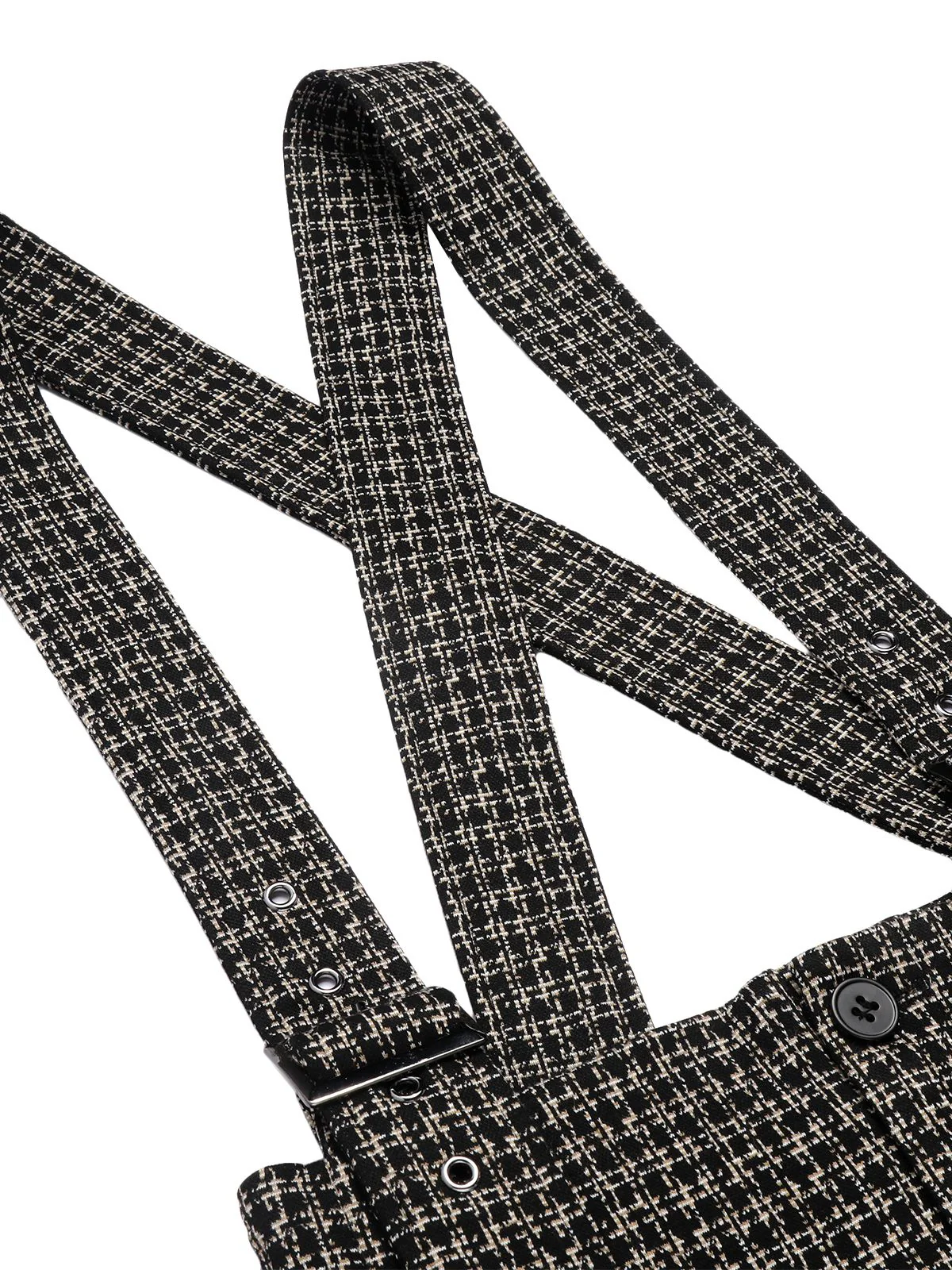 1950s Plaid Pencil Suspender Pants - Image 4