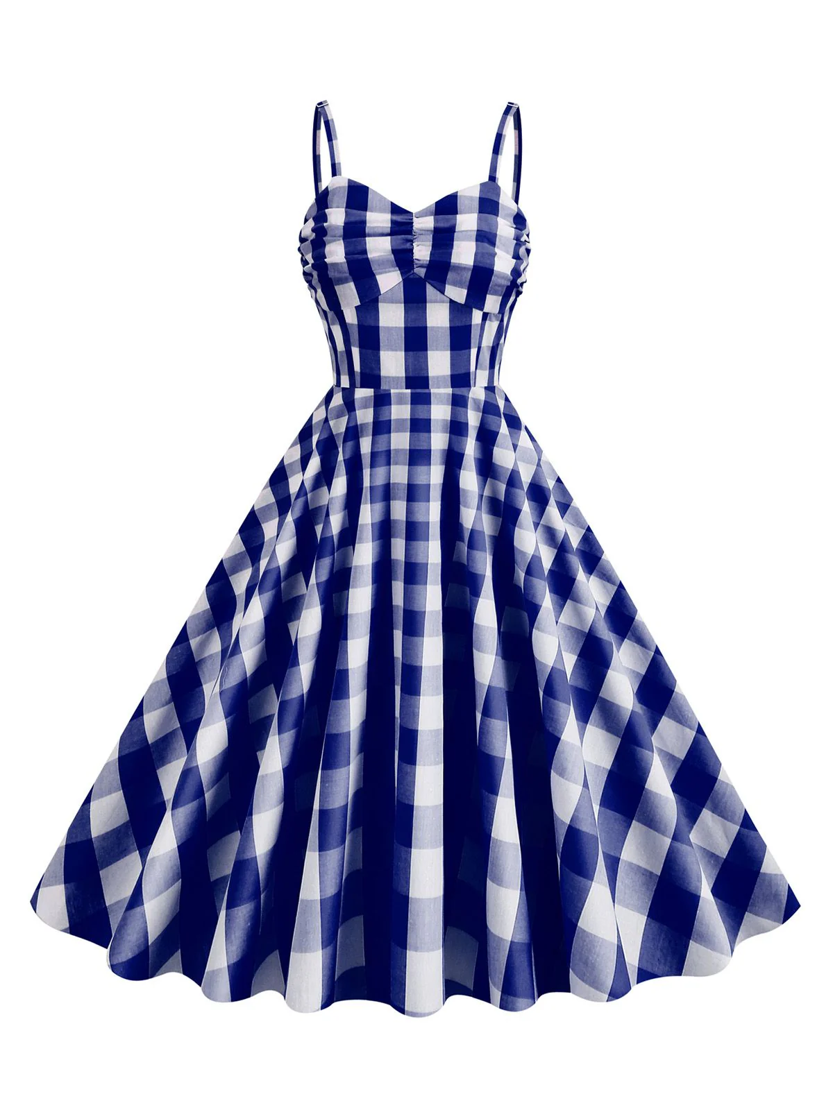 1950s Plaid Strap Cotton Swing Dress - Image 10