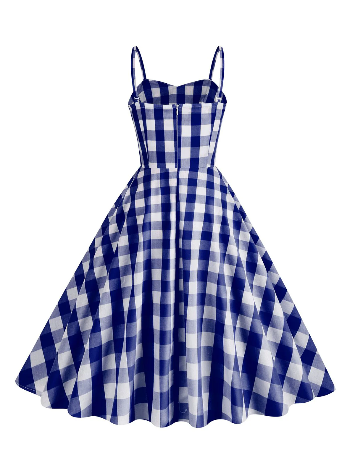 1950s Plaid Strap Cotton Swing Dress - Image 11