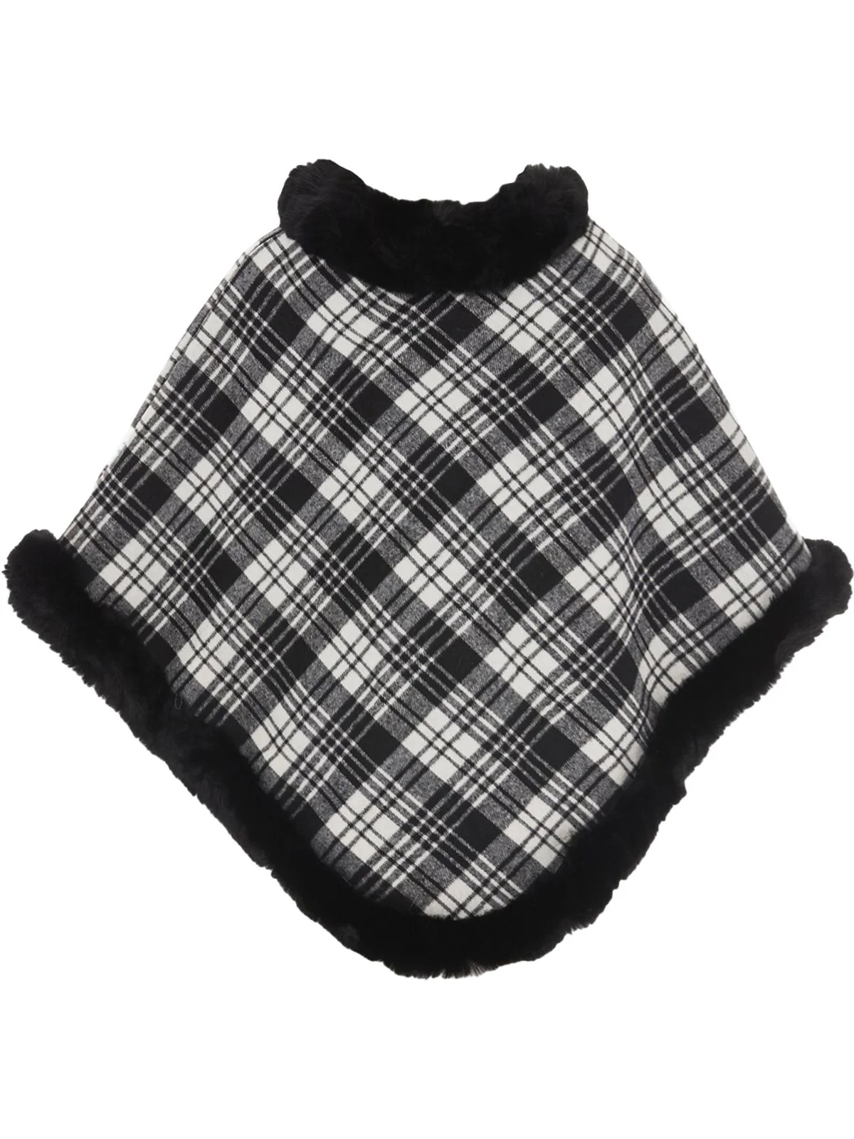 1950s Plaid Velvet Rex Rabbit Fur Shawl - Image 2
