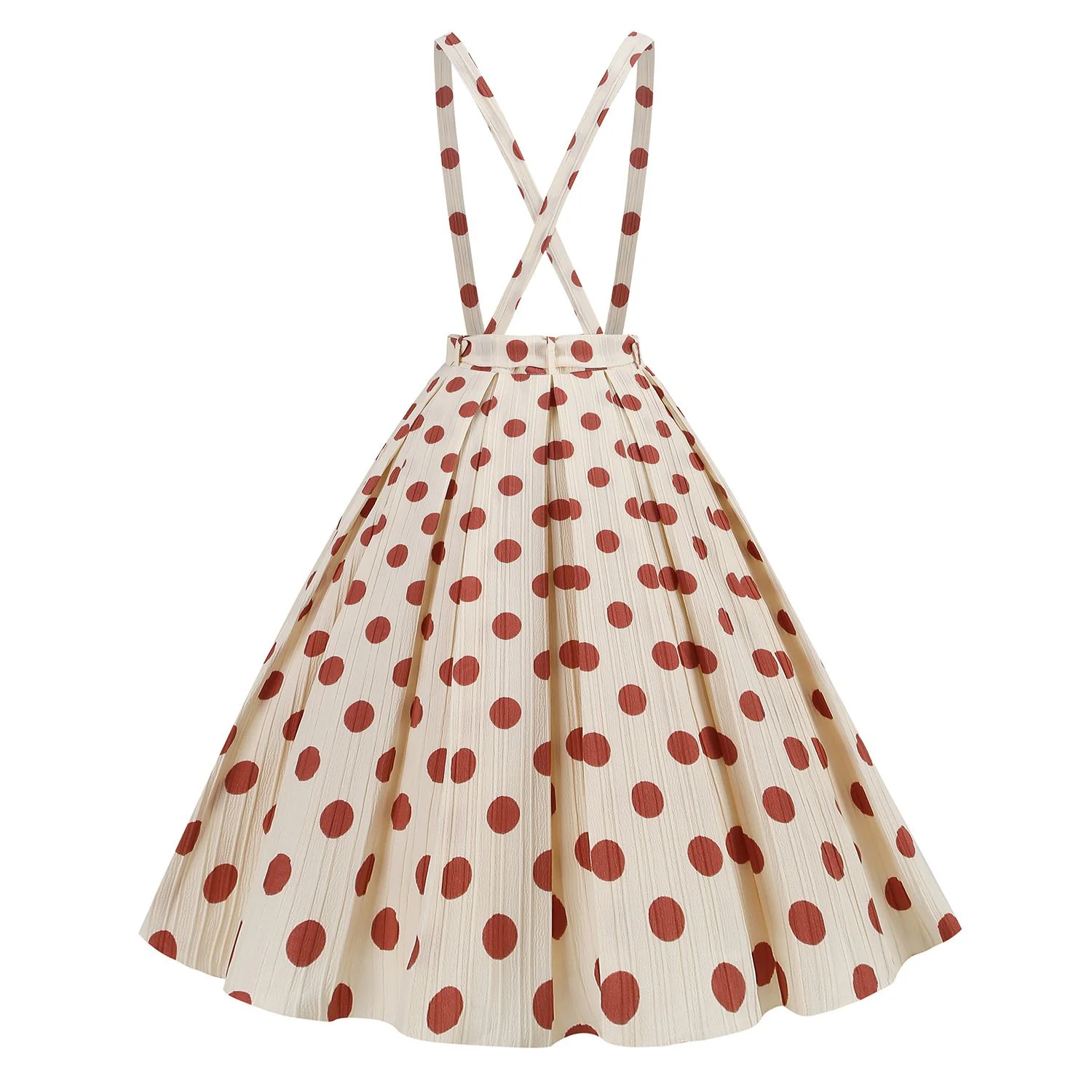 1950s Polka Dot Belt Suspender Swing Skirt - Image 10