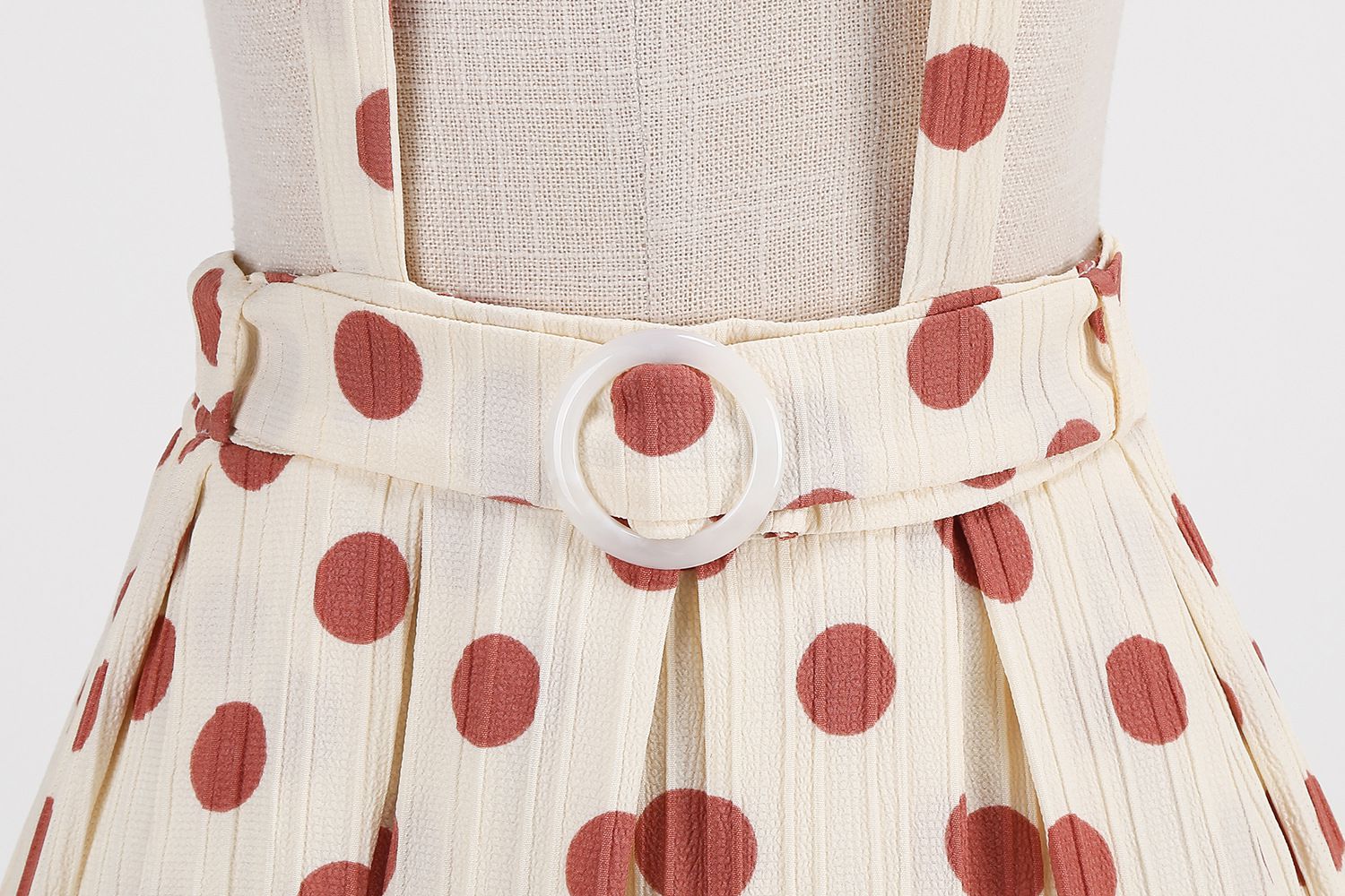 1950s Polka Dot Belt Suspender Swing Skirt - Image 11