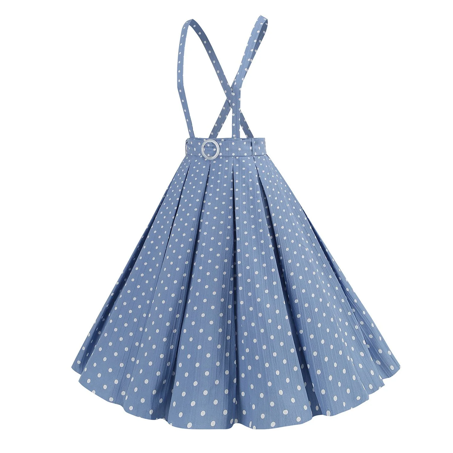 1950s Polka Dot Belt Suspender Swing Skirt - Image 2