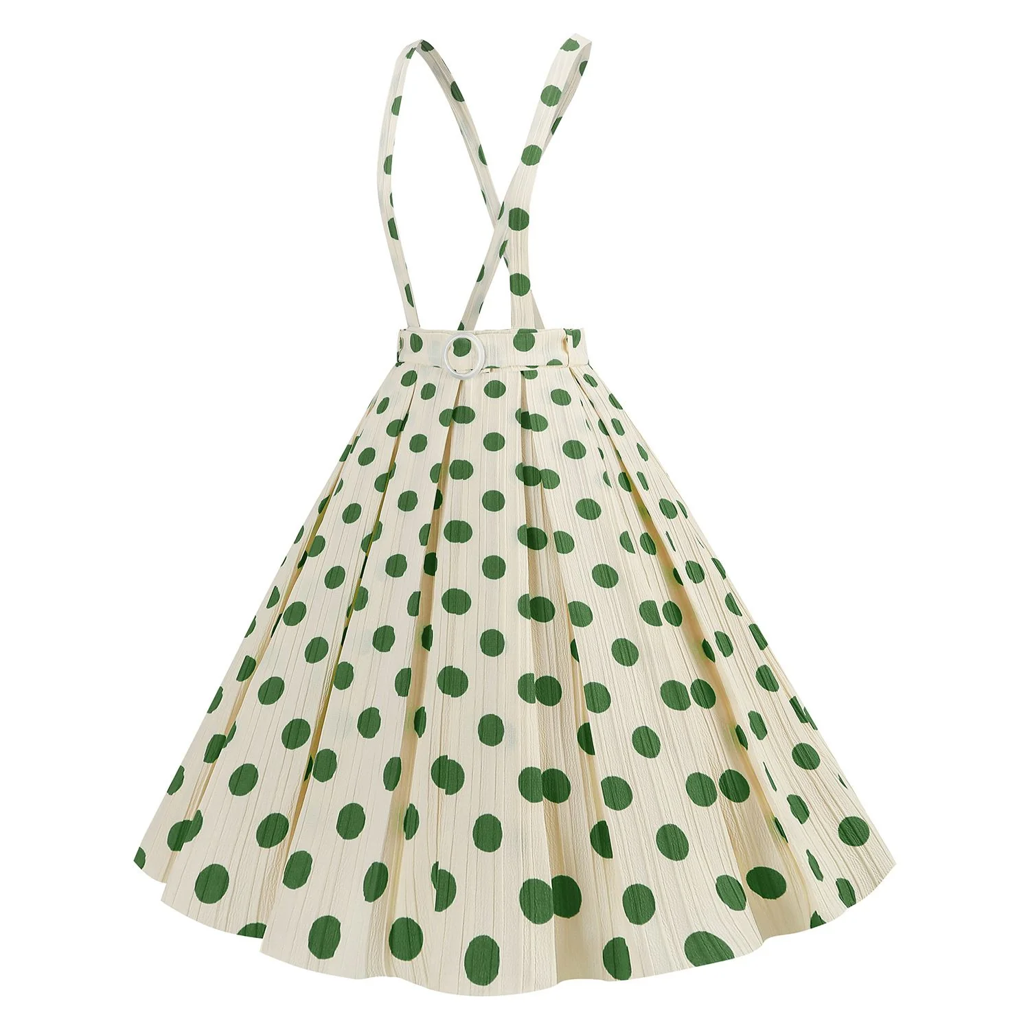 1950s Polka Dot Belt Suspender Swing Skirt - Image 6