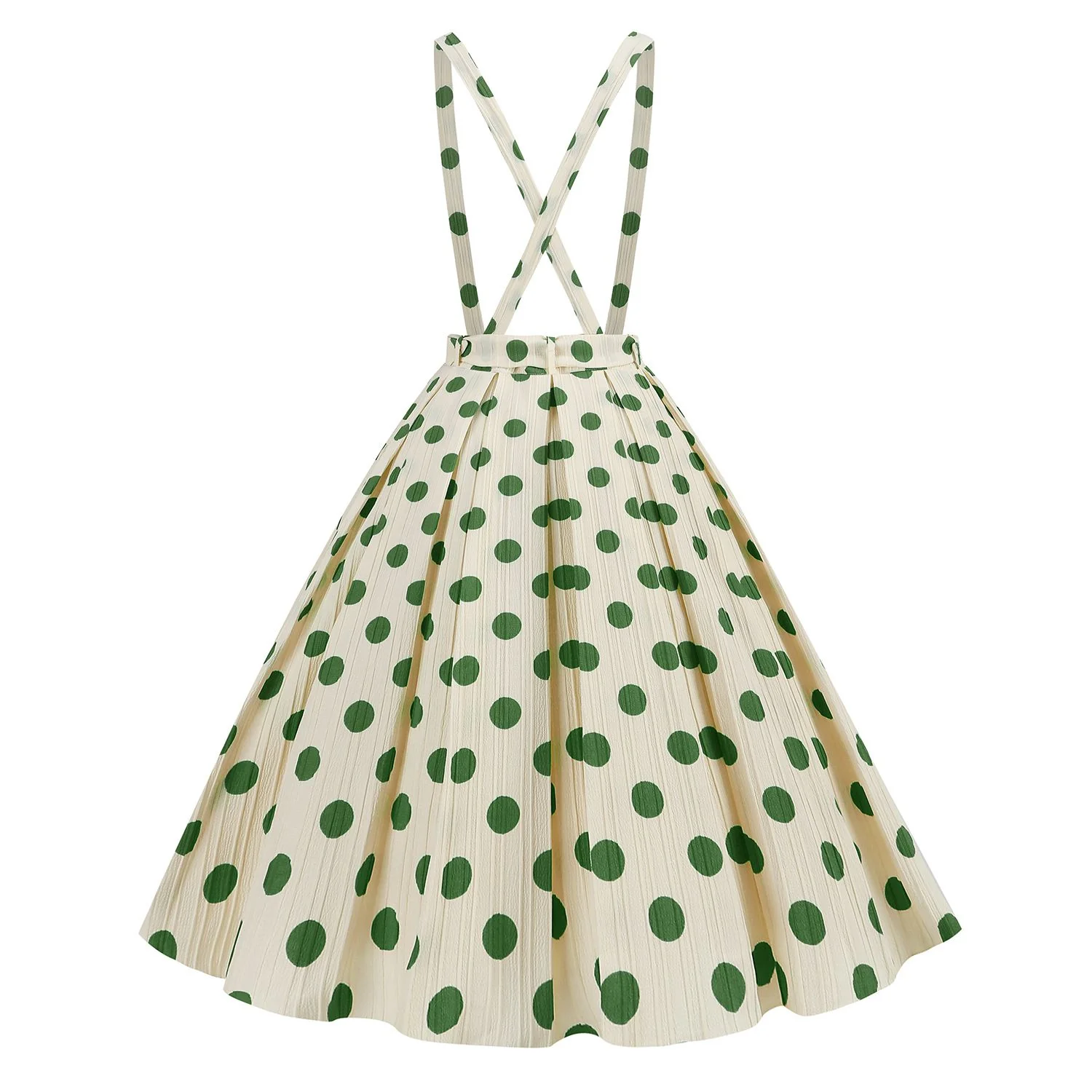 1950s Polka Dot Belt Suspender Swing Skirt - Image 7
