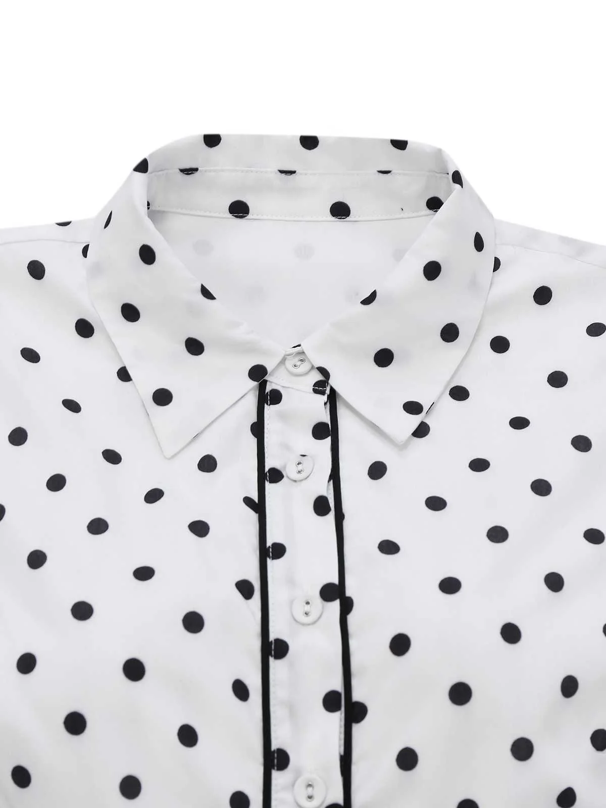 1950s Polka Dot Belted Sleeveless Shirt Dress - Image 3