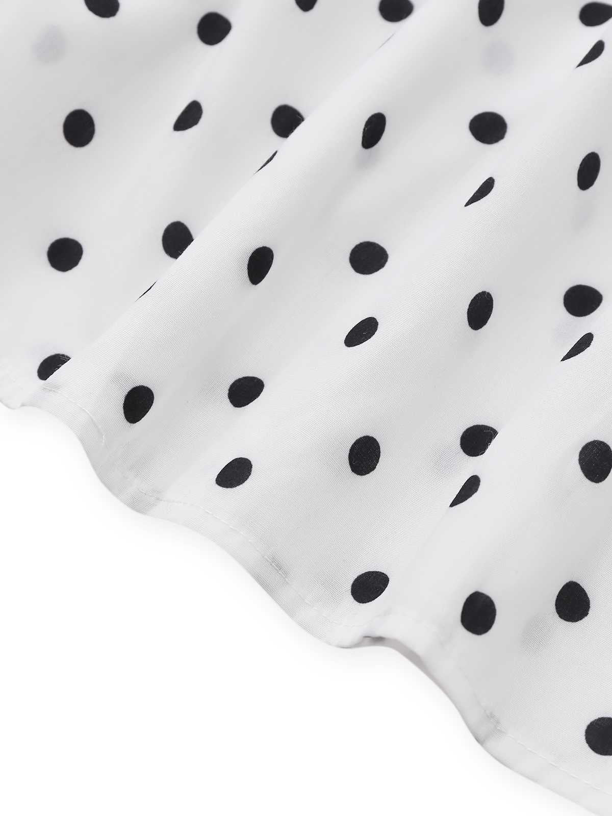 1950s Polka Dot Belted Sleeveless Shirt Dress - Image 5