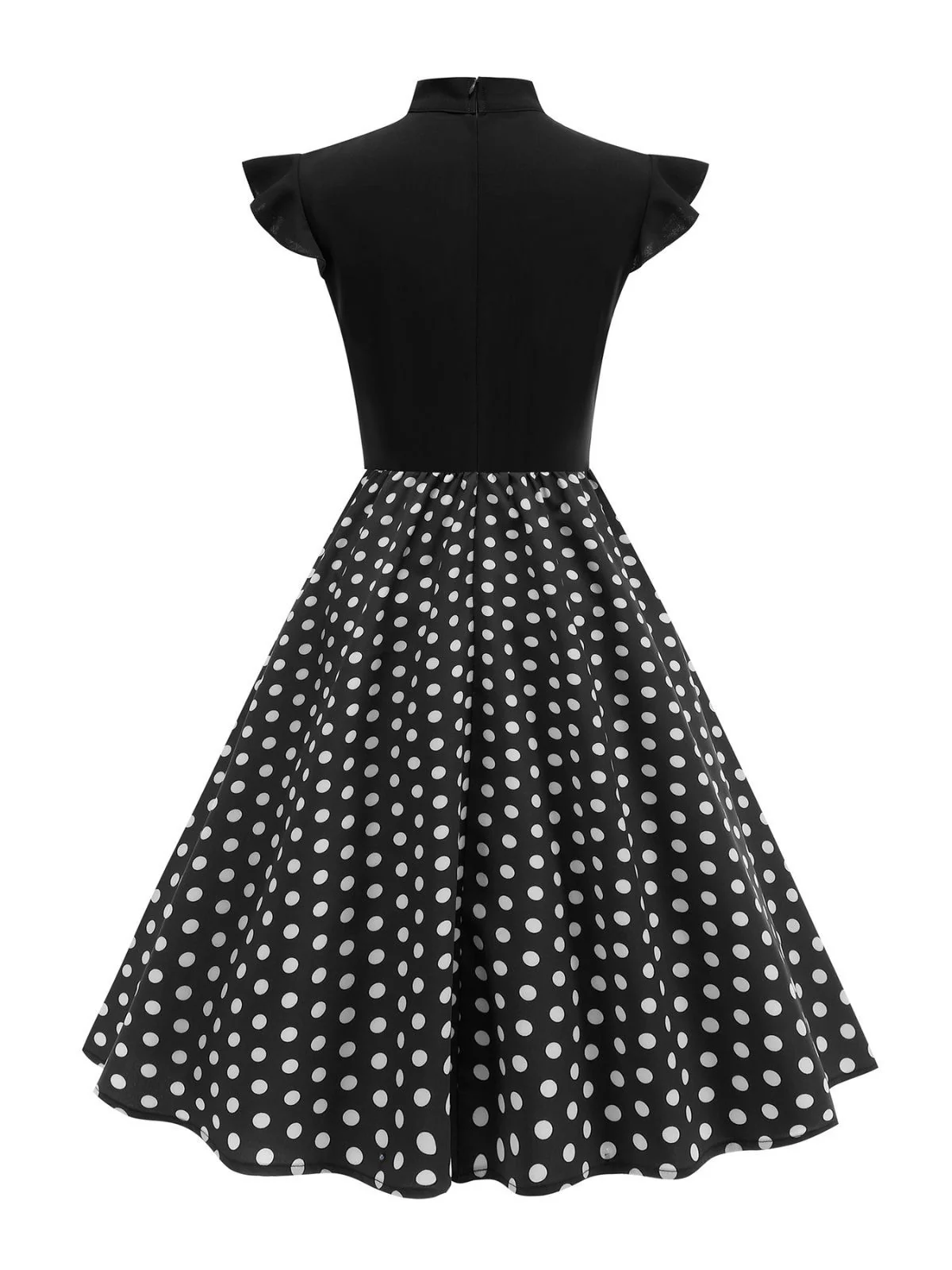 1950s Polka Dot Bow Swing Dress - Image 13