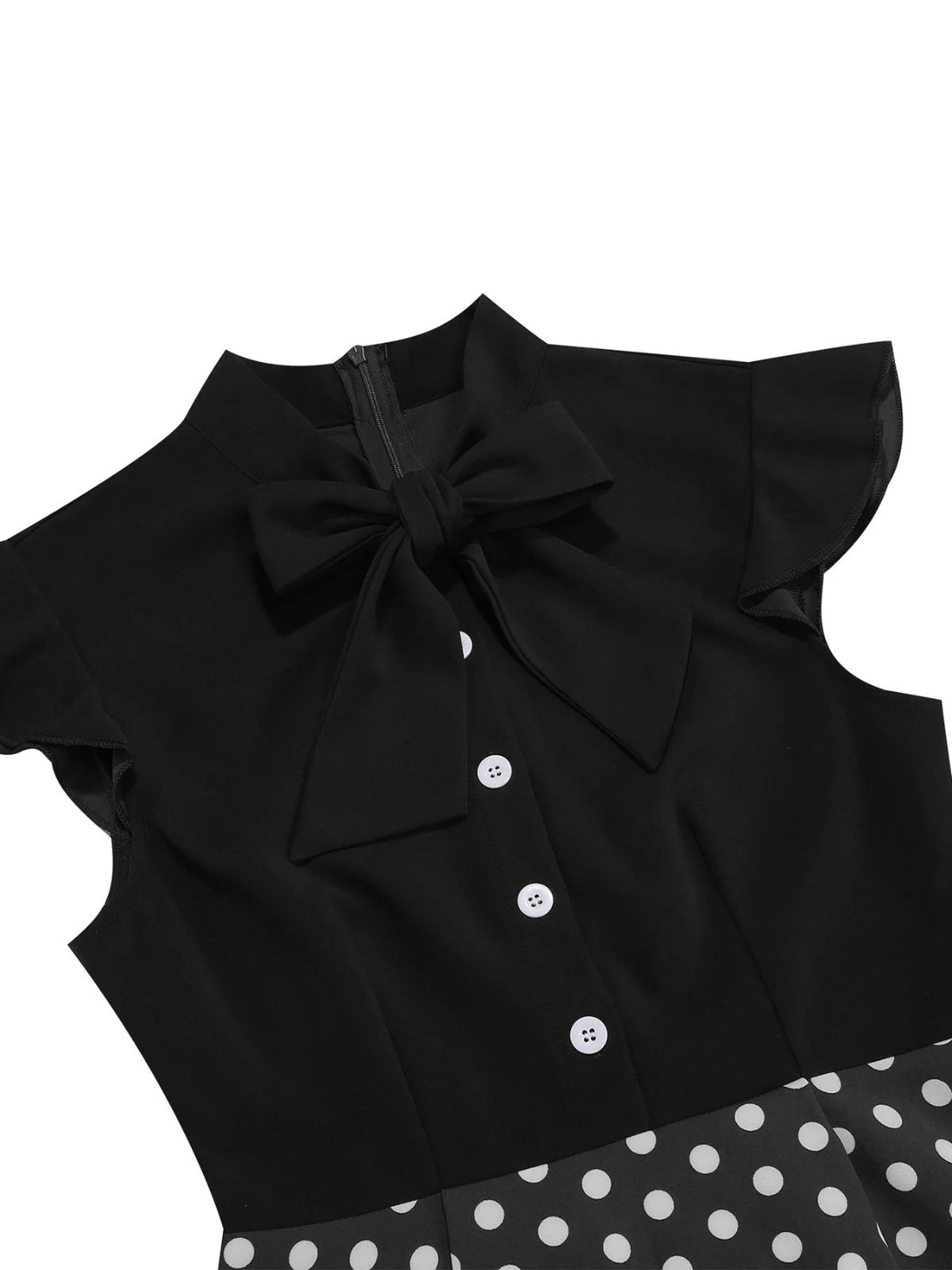 1950s Polka Dot Bow Swing Dress - Image 15