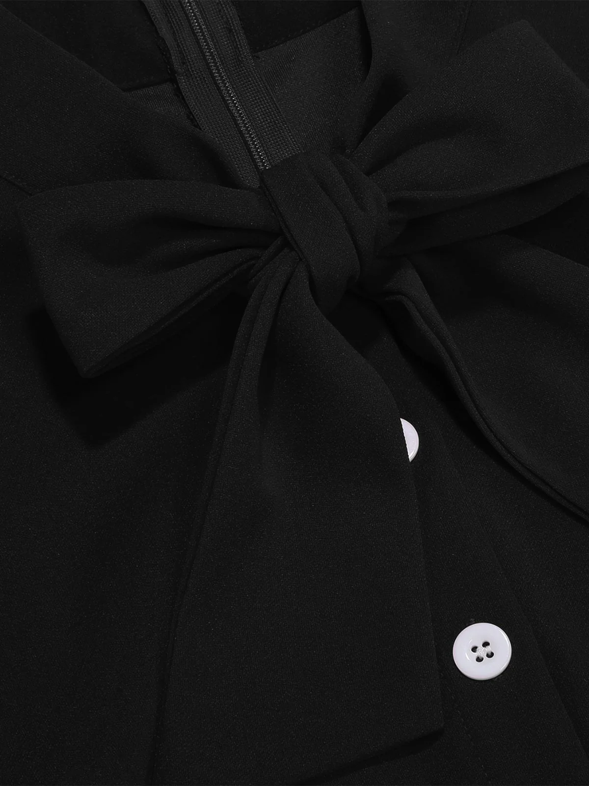 1950s Polka Dot Bow Swing Dress - Image 16