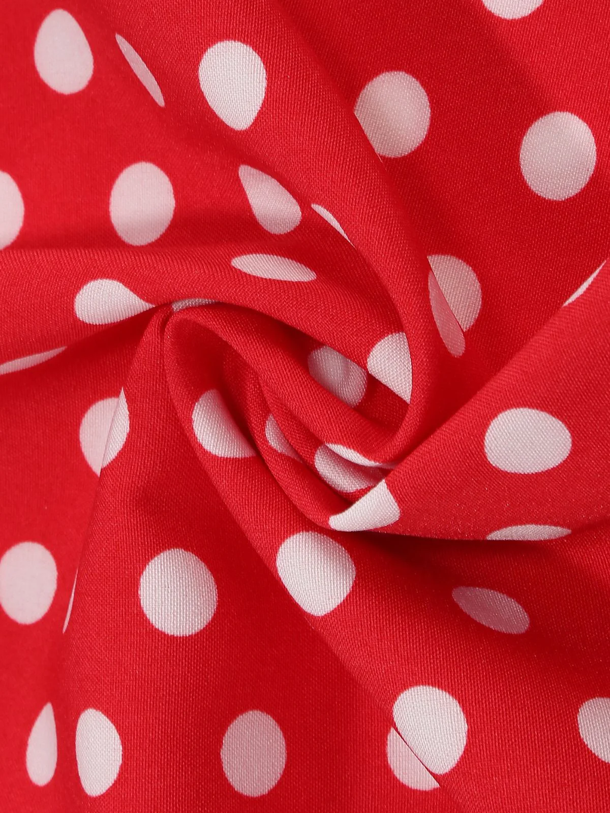 1950s Polka Dot Bow Swing Dress - Image 9