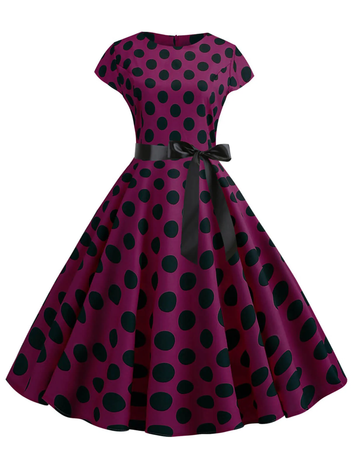 1950s Polka Dot Cap Sleeved Dress - Image 11