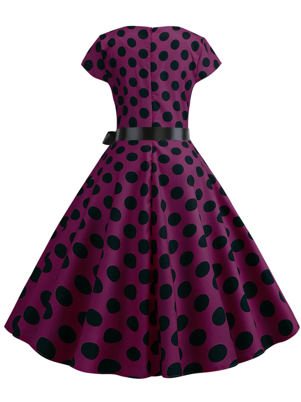 1950s Polka Dot Cap Sleeved Dress - Image 12