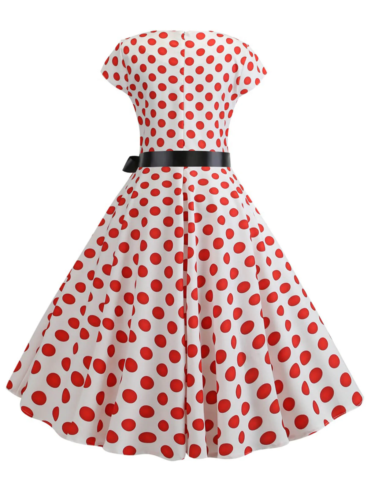 1950s Polka Dot Cap Sleeved Dress - Image 14