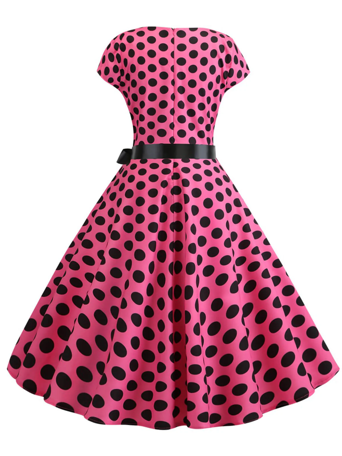 1950s Polka Dot Cap Sleeved Dress - Image 2