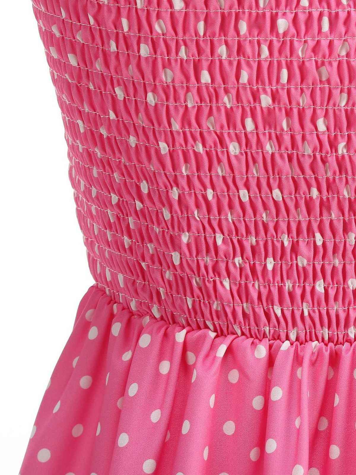 1950s Polka Dot Halter Belted Swing Dress - Image 8