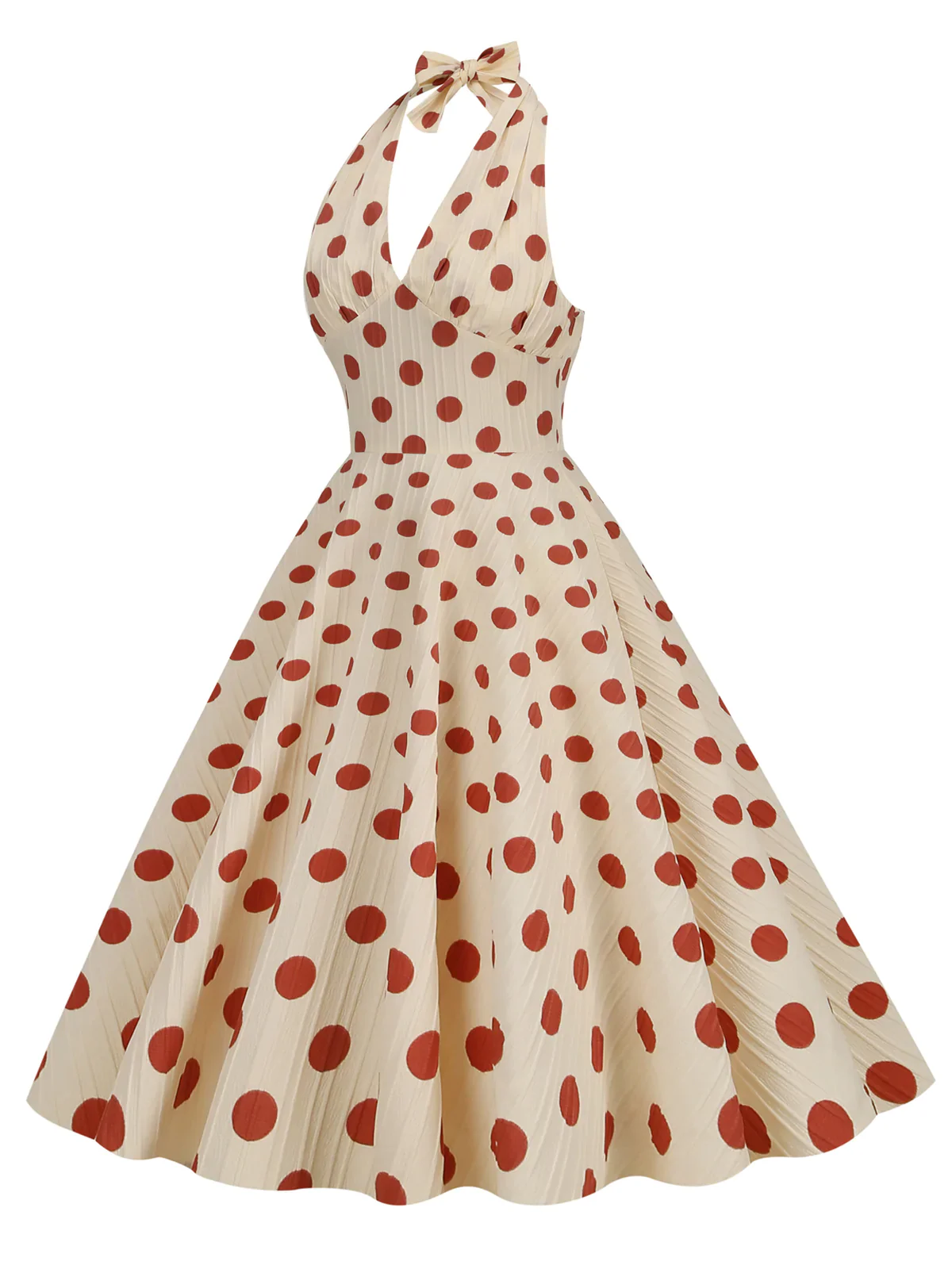 1950s Polka Dot Halter Swing Dress - Image 2