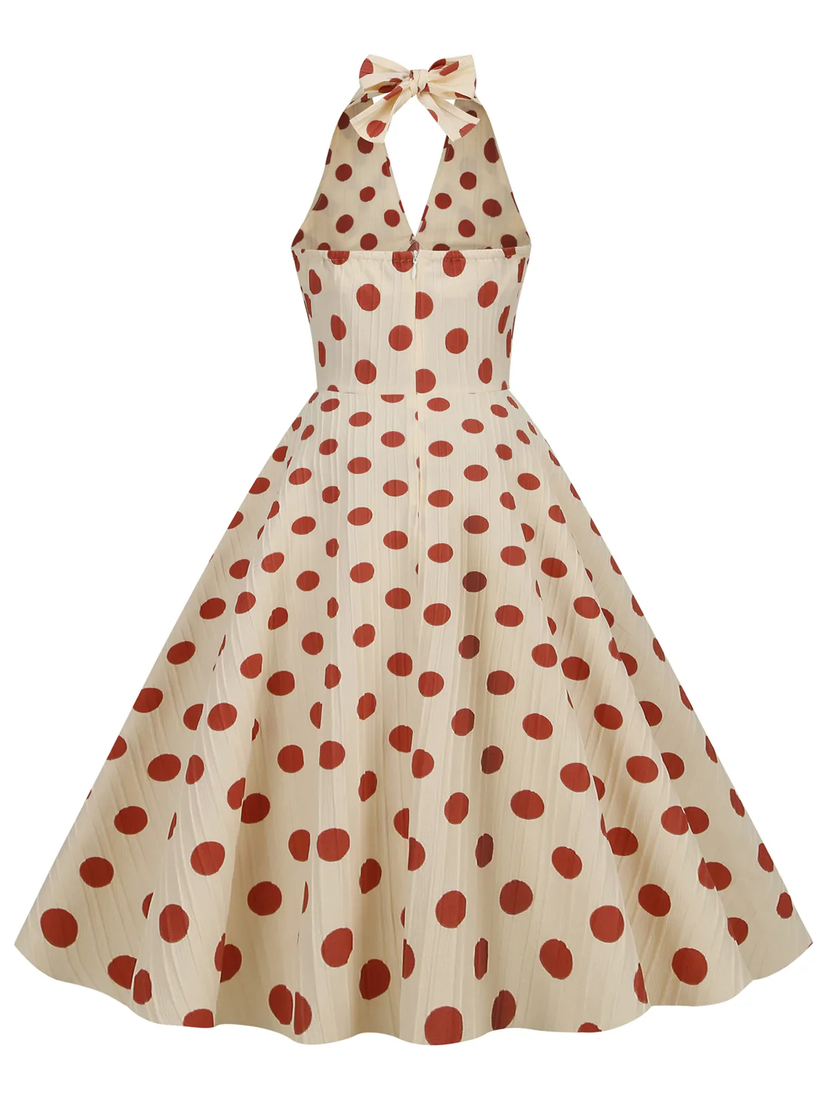 1950s Polka Dot Halter Swing Dress - Image 3