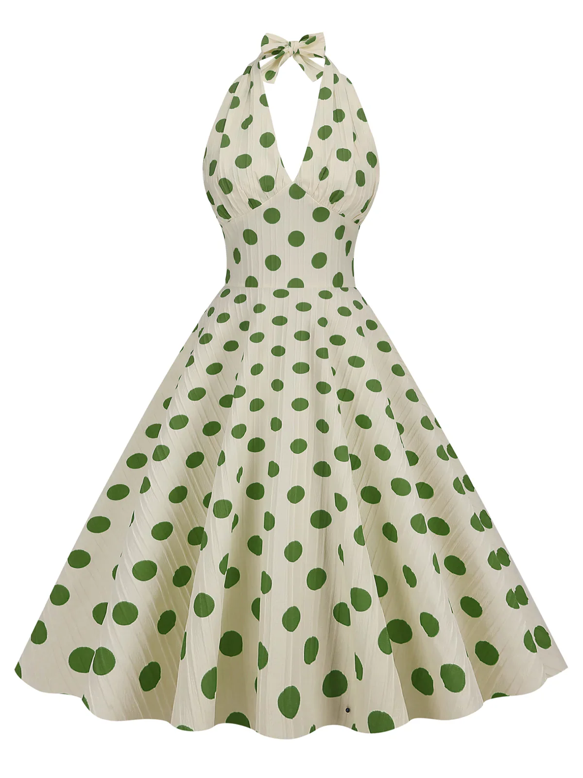 1950s Polka Dot Halter Swing Dress - Image 6