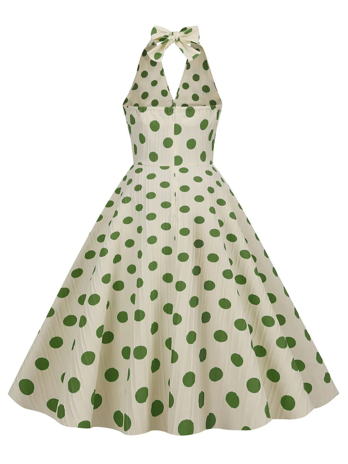 1950s Polka Dot Halter Swing Dress - Image 8