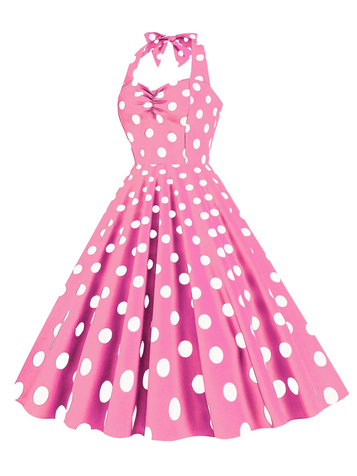 1950s Polka Dot Halter Swing Dress - Image 10